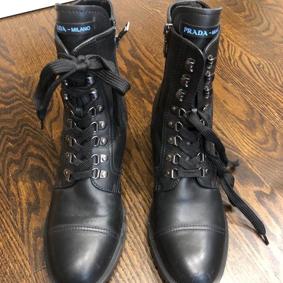 Prada Shoes - Prada Combat Boots Size 40
